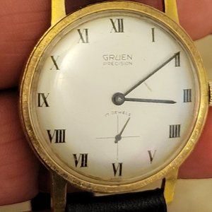 Vintage Gruen Precision 17 jewel swiss watch with seconds sub dial works well